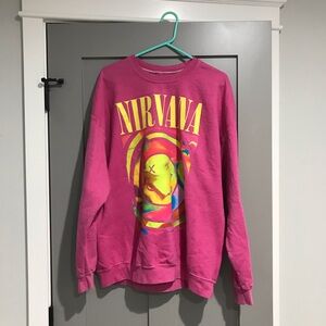UO Nirvana Sweatshirt Pink S/M